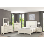 Picture of 37"W x 52.5"H  White Solid Wood, Birch Veneer Chest