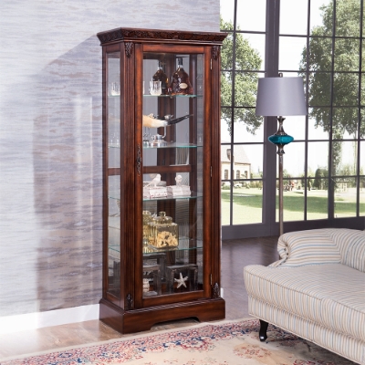 Show details for Cherry Curio Cabinet 29"W X 15"D X 71"H Picture of Cherry Curio Cabinet 29"W X 15"D X 71"H