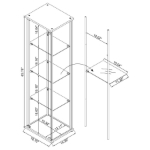 Picture of White 4 Shelf Curio Cabinet - L 16.75 X W 14.25 X H 63.75