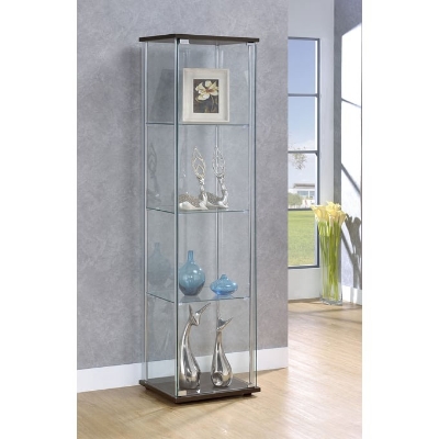 Show details for Cappuccino 4 Shelf Curio Cabinet - L 16.75 X W 14.25 X H 63.75 Picture of Cappuccino 4 Shelf Curio Cabinet - L 16.75 X W 14.25 X H 63.75