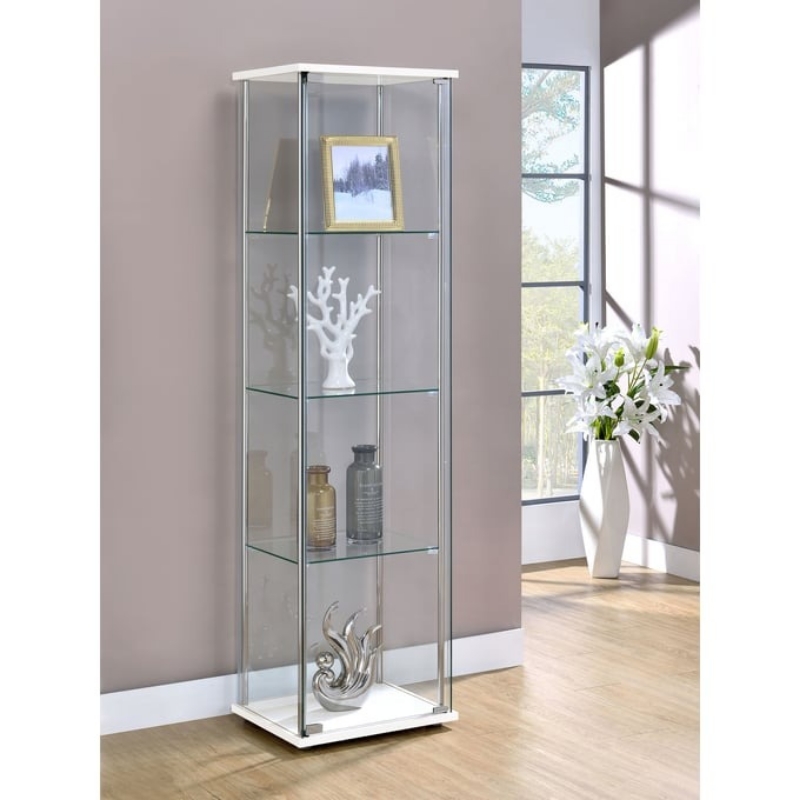 Picture of White 4 Shelf Curio Cabinet - L 16.75 X W 14.25 X H 63.75