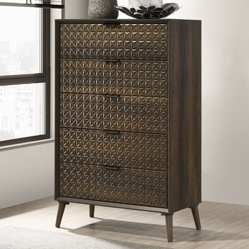 Picture of 33"W x 50"H Dark Brown Engineered Wood Chest