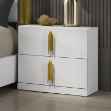 Picture of White/Gold Finish Nightstand
