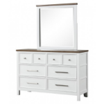 Picture of White/Dark Brown or Blue/Dark Brown Finish Dresser and Mirror