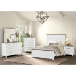 Picture of White/Dark Brown or Blue/Dark Brown Finish Dresser and Mirror