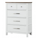Picture of 34"W x 48"H White/Dark Brown Engineered Wood, Pinewood Chest