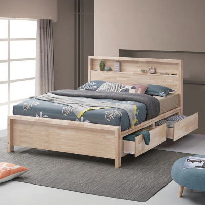 Show details for White Wash Solid Hardwood, Engineered Wood Twin Bed Picture of White Wash Solid Hardwood, Engineered Wood Twin Bed