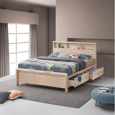 Show details for White Wash Solid Hardwood, Engineered Wood Full Bed Picture of White Wash Solid Hardwood, Engineered Wood Full Bed