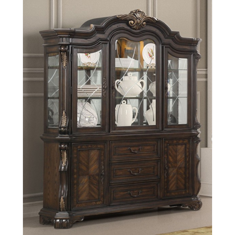 Picture of Dark Brown MATERIAL Asian Hardwood, Engineered Wood Hutch And Buffet - 69"W X 20"D X 89"H