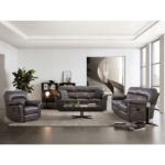 Picture of Dark Gray Leatherette Manual Recline Loveseat