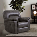 Picture of Dark Gray Leatherette Manual Sofa, Loveseat and  Glider Recliner