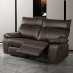 Picture of Brown Material Leather Manual Manual Recline Sofa, Recline Loveseat and Recline Chair