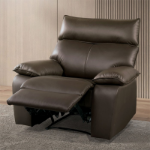 Picture of Brown Material Leather Manual Manual Recline Sofa, Recline Loveseat and Recline Chair