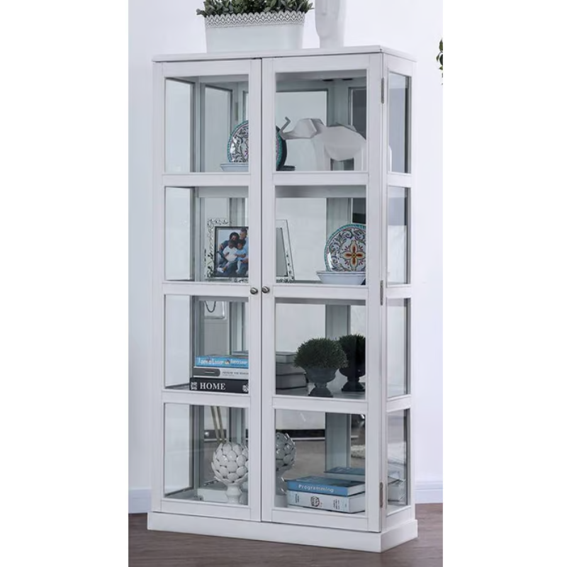 Picture of Wood Frame Construction Glass Sides Curio Cabinet - 35"L X 13 3/4"W X 67"H