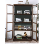Picture of Wood Frame Construction Glass Sides Curio Cabinet - 35"L X 13 3/4"W X 67"H