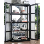 Picture of Wood Frame Construction Glass Sides Curio Cabinet - 35"L X 13 3/4"W X 67"H