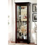 Picture of Dark Walnut Sliding Door Material Tempered Glass Curio - 28 1/2"W X 14 1/2"D X 75"H