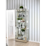 Picture of 5-tier Shelf Material Glass, Solid Wood Curio Cabinet - 31"W X 14"D X 78"H