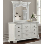 Picture of Silver Brushed Material Engineered Wood Dresser and Mirror w/ Jewelry Box
