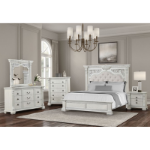 Picture of Silver Brushed Material Engineered Wood Dresser and Mirror w/ Jewelry Box