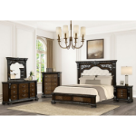 Picture of Silver Brushed Material Engineered Wood Dresser and Mirror w/ Jewelry Box