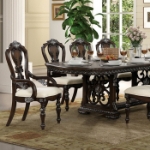 Picture of 80" - 112" Extendable Leaf Dark Brown Material Engineered Wood Dining Table