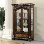 Picture of Dark Brown Material Engineered Wood Curio Cabinet - 48"W X 20"D X 81"H