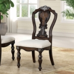 Picture of Dark Brown Material Engineered Wood Side Chair, Arm Chair and 80"-112" Extendable Leaf Dining Table 9pc Set