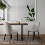 Picture of Luxurious Leatherette Solid Beech Wood Frame Stained in Black Dining Chair