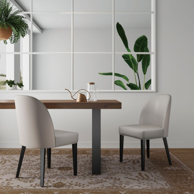 Show details for Luxurious Leatherette Solid Beech Wood Frame Stained in Black Dining Chair Picture of Luxurious Leatherette Solid Beech Wood Frame Stained in Black Dining Chair