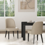Picture of Luxurious Leatherette Solid Beech Wood Frame Stained in Black Dining Chair