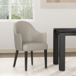 Picture of Luxurious Leatherette Solid Beech Wood Frame Stained in Black Dining Arm Chair