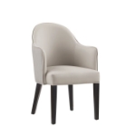 Picture of Luxurious Leatherette Solid Beech Wood Frame Stained in Black Dining Arm Chair