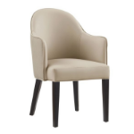 Picture of Luxurious Leatherette Solid Beech Wood Frame Stained in Black Dining Arm Chair