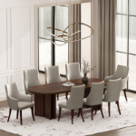 Picture of Light Grey, Taupe Solid Beech Wood Frame Dining Chair