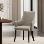 Picture of Dark Walnut Solid Beech Wood Frame Dining Arm chair