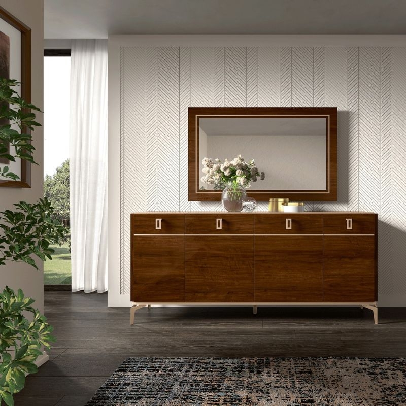 Picture of 76.77" x 34.6" Inch 4 Door Buffet Server