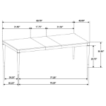 Picture of 63"-81"-inch Extendable Dining Table Ash Brown