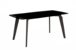 Picture of 55"/62"/71" Dining Table with Rectangular Stone/Glass Wide Tabletop with Black Steel Legs