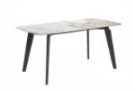 Picture of 55"/62"/71" Dining Table with Rectangular Stone/Glass Wide Tabletop with Black Steel Legs