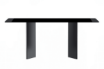 Picture of 55"/62"/71" Dining Table with a Rectangular Glass/Sintered Stone Tabletop and Stainless Steel Base