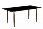 Picture of 55"/62"/71" Dining Table with Glass or Sintered Stone Rectangular Wide Tabletop with Steel Base and Legs