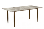 Picture of 55"/62"/71" Dining Table with Glass or Sintered Stone Rectangular Wide Tabletop with Steel Base and Legs