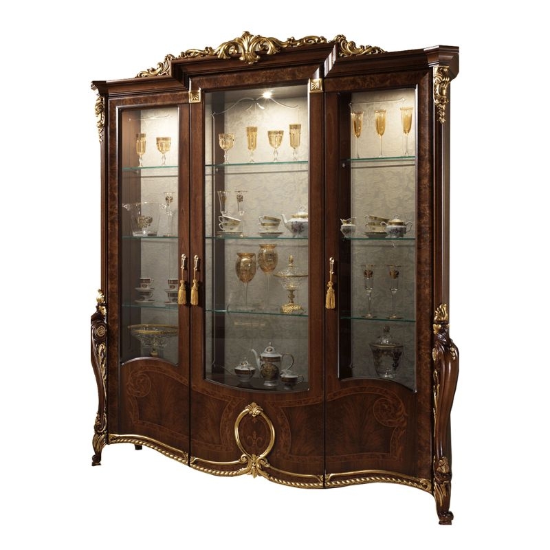 Picture of 3 Door China w/Glass Back Panel - 78"W x 23"D x 91"H