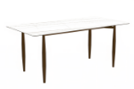 Picture of 55"/62"/71" Dining Table with Glass or Sintered Stone Rectangular Wide Tabletop with Steel Base and Legs