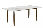 Picture of 55"/62"/71" Dining Table with Glass or Sintered Stone Rectangular Wide Tabletop with Steel Base and Legs