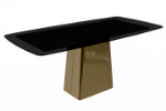 Picture of 55"/62"/71" Dining Table with Sintered Stone or Glass Rectangular Top and Gold Stainless Steel Base