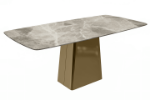 Picture of 55"/62"/71" Dining Table with Sintered Stone or Glass Rectangular Top and Gold Stainless Steel Base