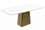 Picture of 55"/62"/71" Dining Table with Sintered Stone or Glass Rectangular Top and Gold Stainless Steel Base