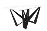 Picture of 55"/62"/71" Wide Dining Table with Rectangular Sintered Stone/Glass Tabletop and Steel Legs